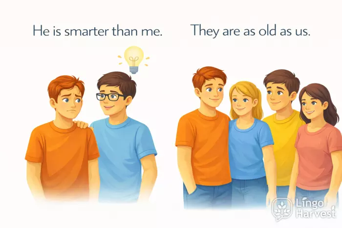 comparative sentences than me as old as us examples