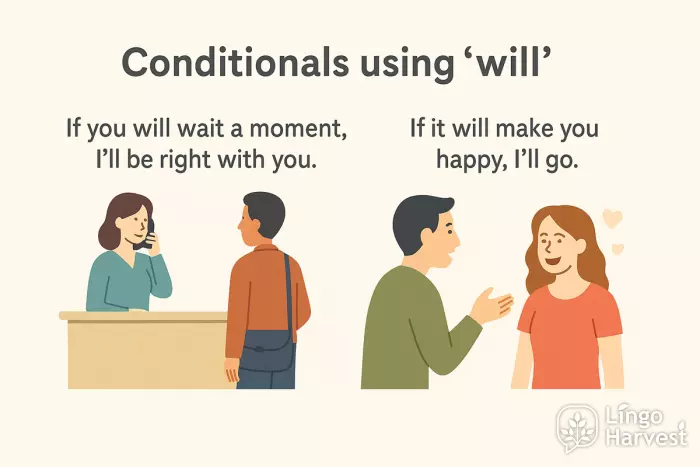 conditionals using will wait moment make happy