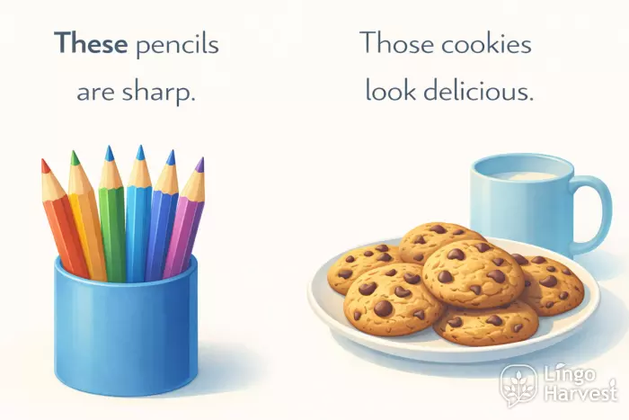 demonstrative pronouns these those pencils cookies