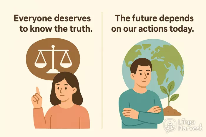 everyone truth and future actions contrast