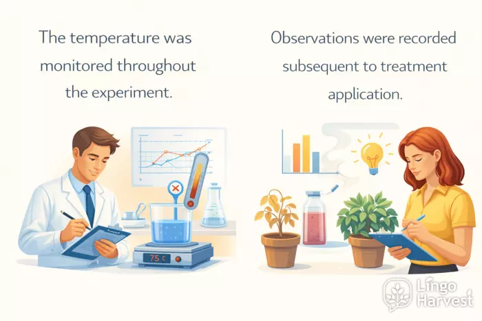 experiment temperature monitored subsequent to treatment observations recorded