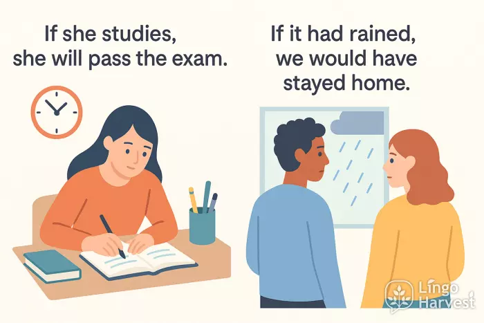first and third conditional study rain scenes