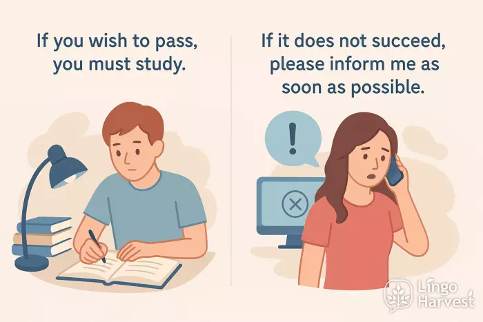 formal conditionals study requirement failure notice