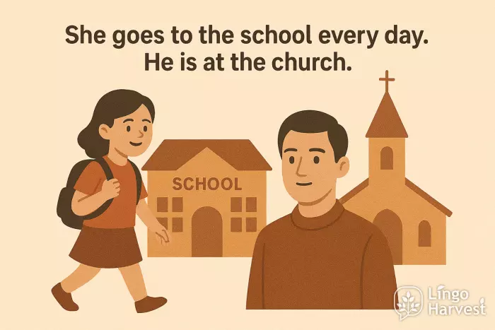 goes to school every day at the church