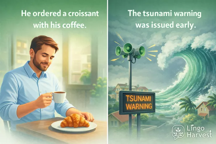 he ordered a croissant and tsunami warning issued