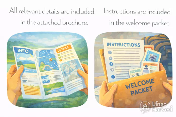 included examples, brochure details included, instructions in welcome packet