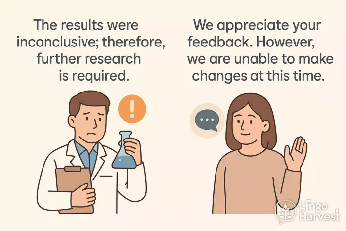 inconclusive results therefore research feedback however no changes