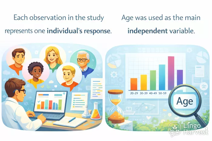 individual responses data study age independent variable chart