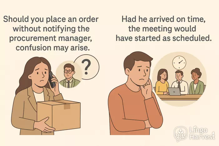 inversion conditionals order confusion meeting delay