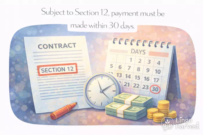 legal phrase subject to section, payment due within 30 days