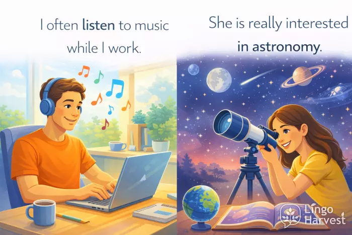 listening to music and studying astronomy