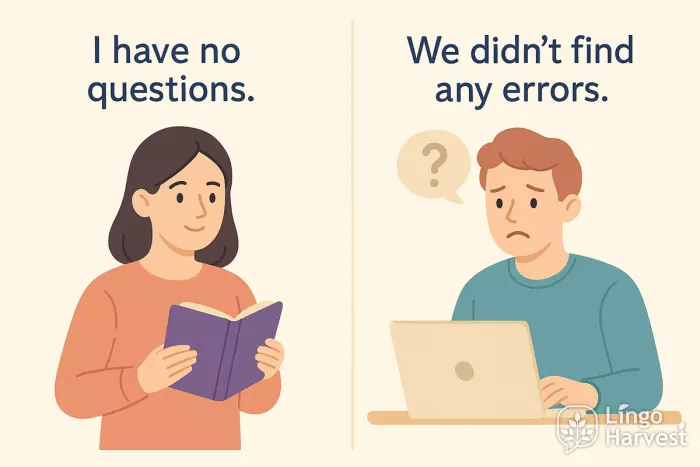 no vs any negative sentence examples