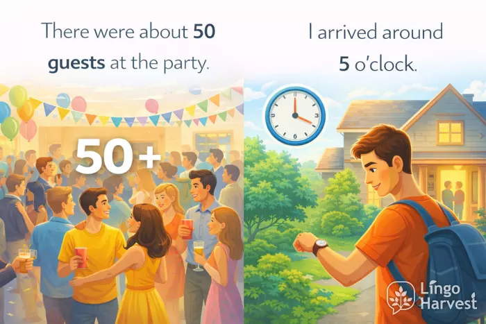 party with 50 guests and arrival at 5 oclock