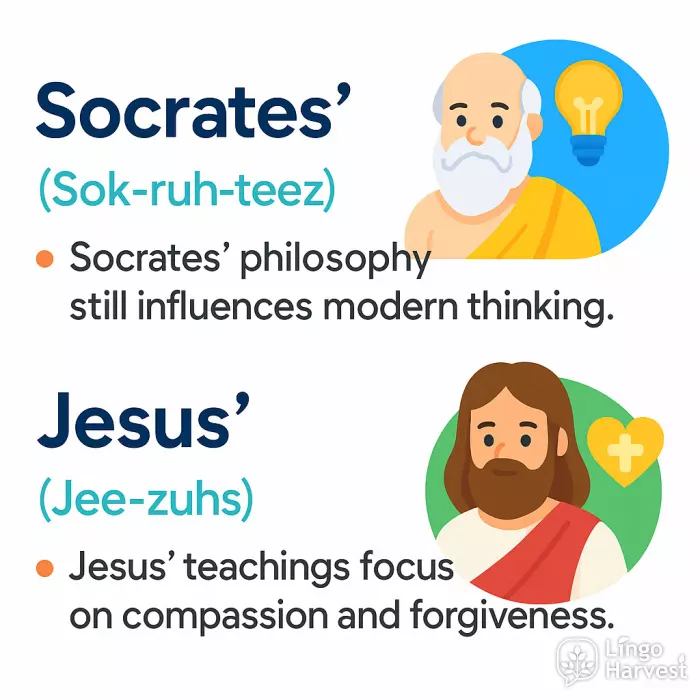 possessive apostrophe Socrates Jesus examples