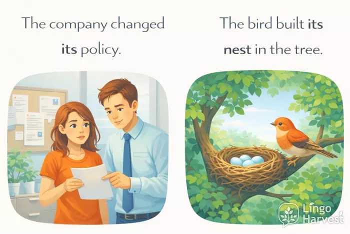 possessive pronoun its company policy bird nest