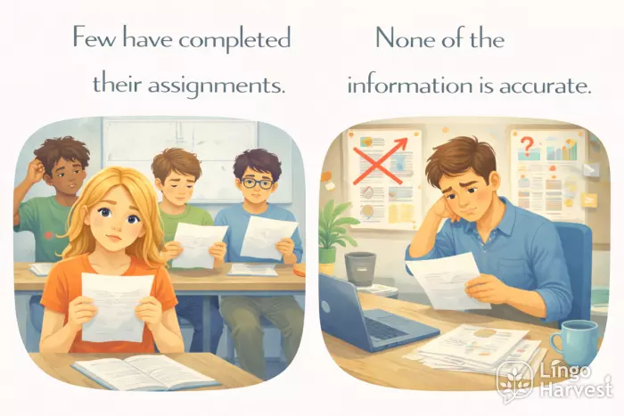 quantifiers few none English grammar examples