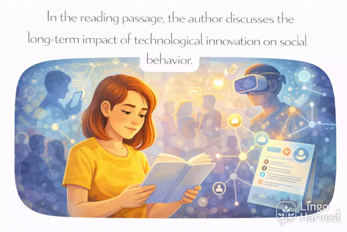 reading passage example, technological innovation impact on social behavior