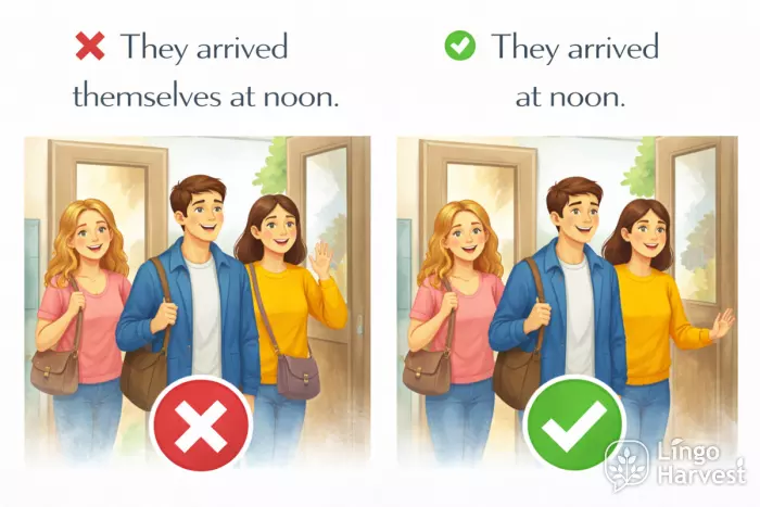 reflexive pronoun error arrived themselves correct usage example
