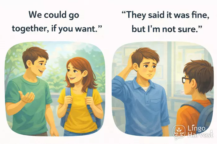reported speech suggestions uncertainty they said if you want