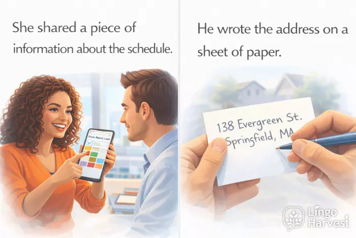 share schedule information write address on paper