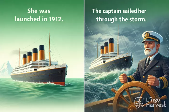 she pronoun referring to a ship