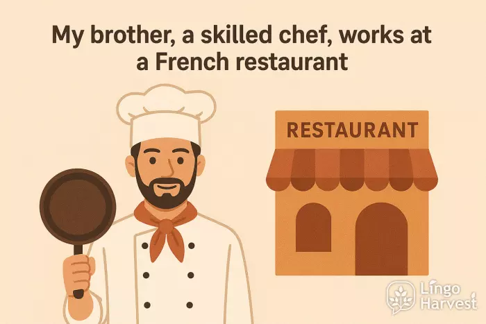 skilled chef working at French restaurant