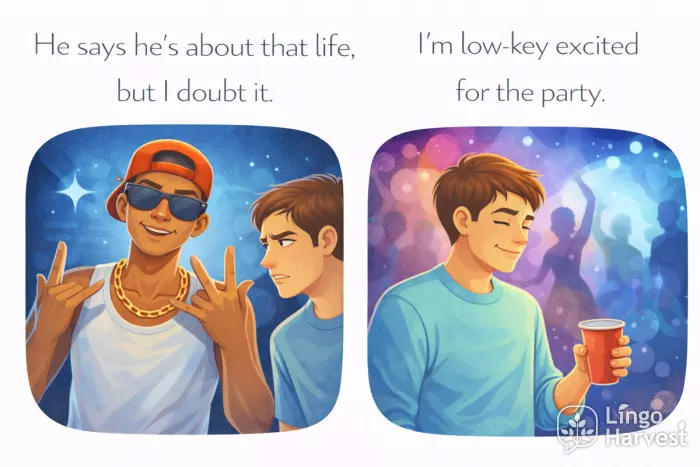 slang examples about that life doubt it low-key excited party
