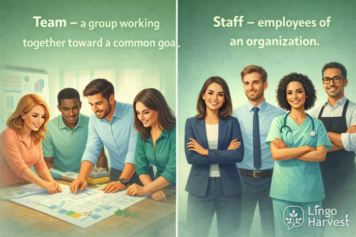 team working together and organization staff