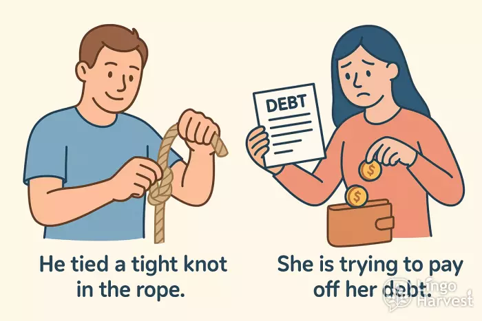 tight knot in rope pay off debt