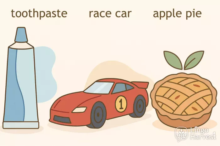 toothpaste race car apple pie