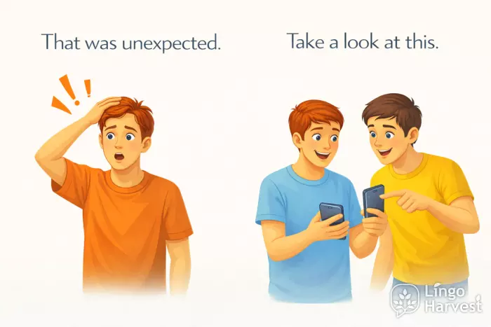 unexpected reaction take a look phrase examples conversation