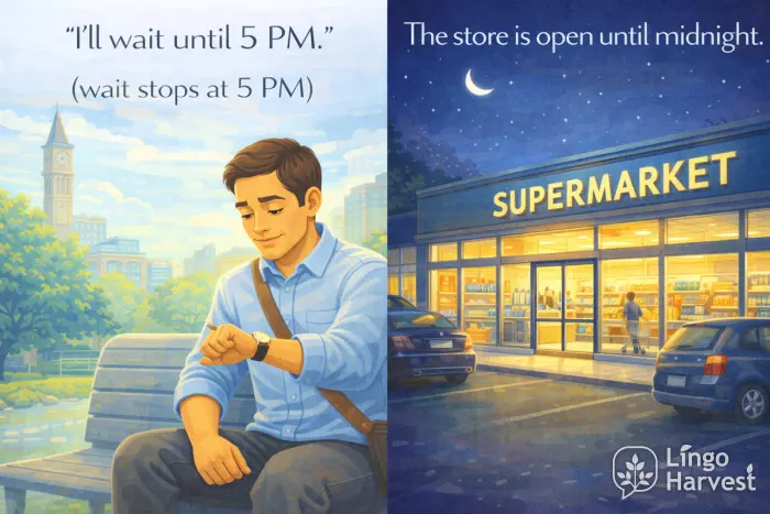 waiting until five and store open until midnight