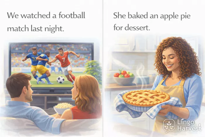 watch football match bake apple pie