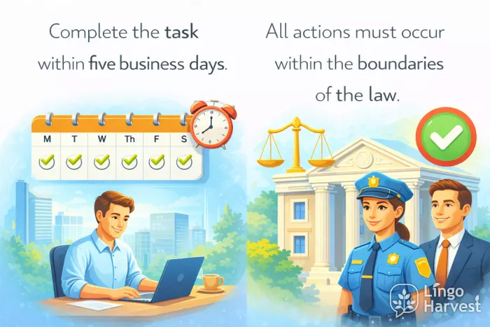 within deadlines and legal boundaries