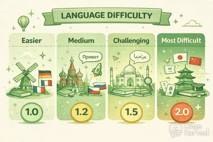 Language difficulty impact on English learning time