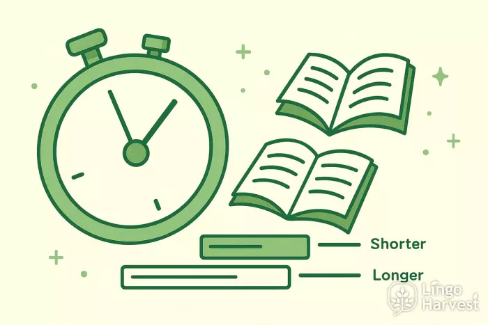 Sentence length vs reading time balance chart
