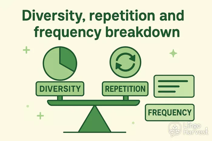 Vocabulary diversity vs repetition illustration