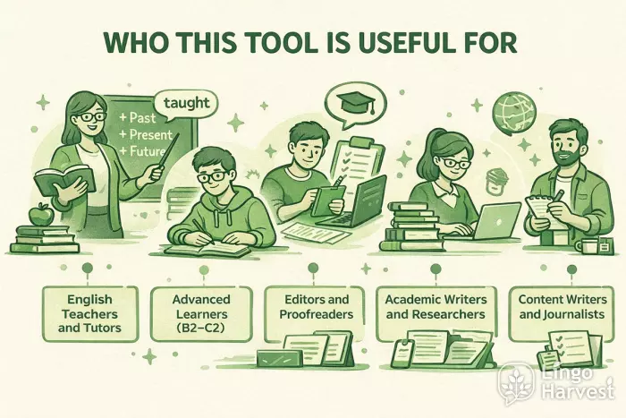 Who benefits from English tense analysis tool