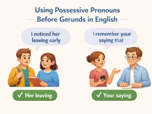 Using Possessive Pronouns Before Gerunds in English