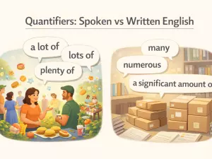 Quantifiers in Spoken English vs Written English Compared