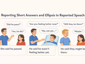 Reporting Short Answers and Ellipsis in Reported Speech