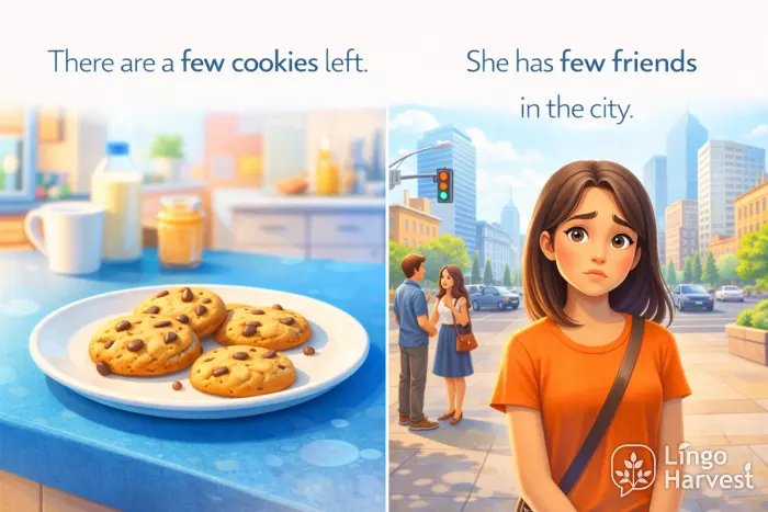 a few cookies left vs few friends in the city contrast