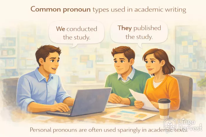 academic writing pronouns personal usage researchers discussing examples
