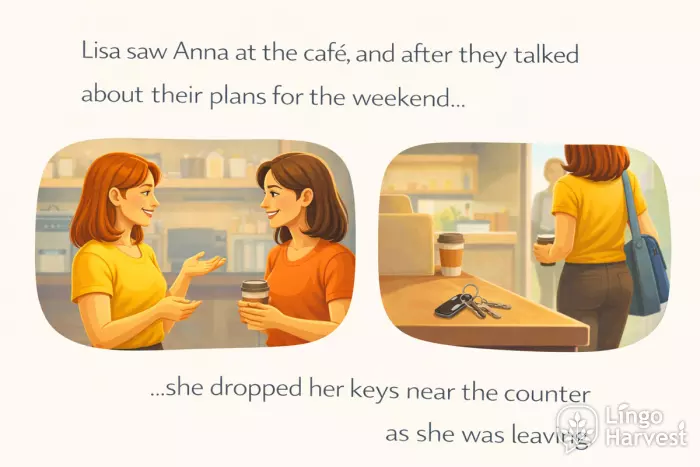 ambiguous pronouns cafe conversation dropped keys example
