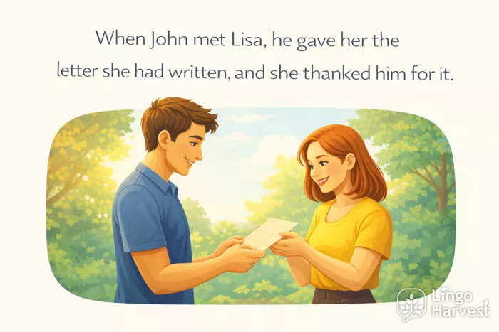 ambiguous pronouns letter exchange John Lisa example