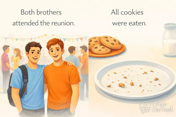 both vs all quantifiers brothers reunion cookies eaten