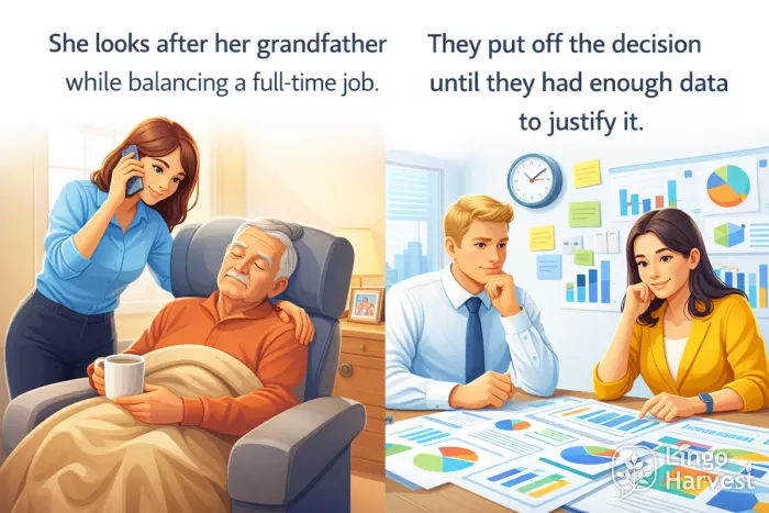 Caring for grandfather and delaying decisions at work