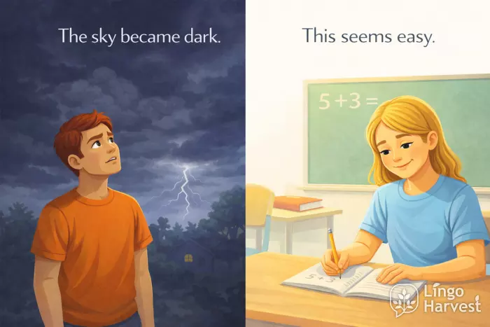 dark stormy sky and easy classroom task contrast