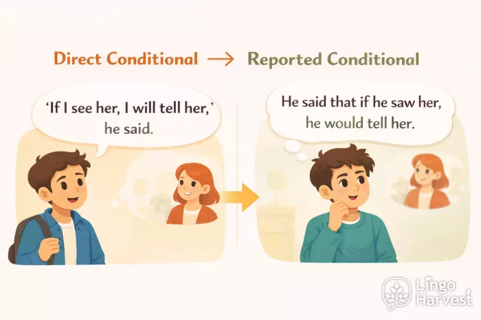 direct to reported conditional would tell her