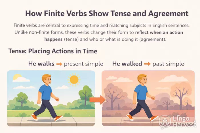 finite verbs tense present and past example